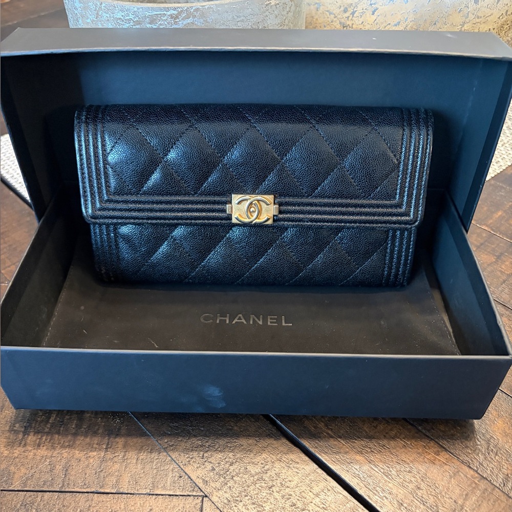 Chanel Black Boy Wallet